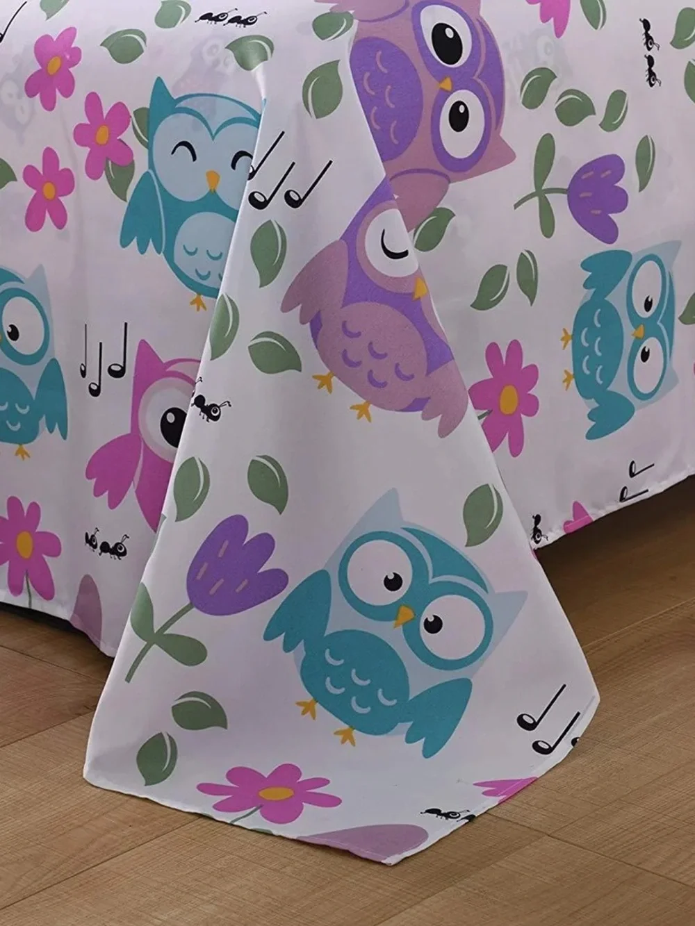 Owl Print Kids Bedding Set - Pink, Purple & Blue